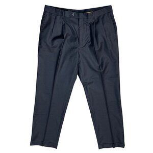 JoS. A. Bank Men's Dress Slack Pants Charcoal Pleated Front Cuffed Size 36